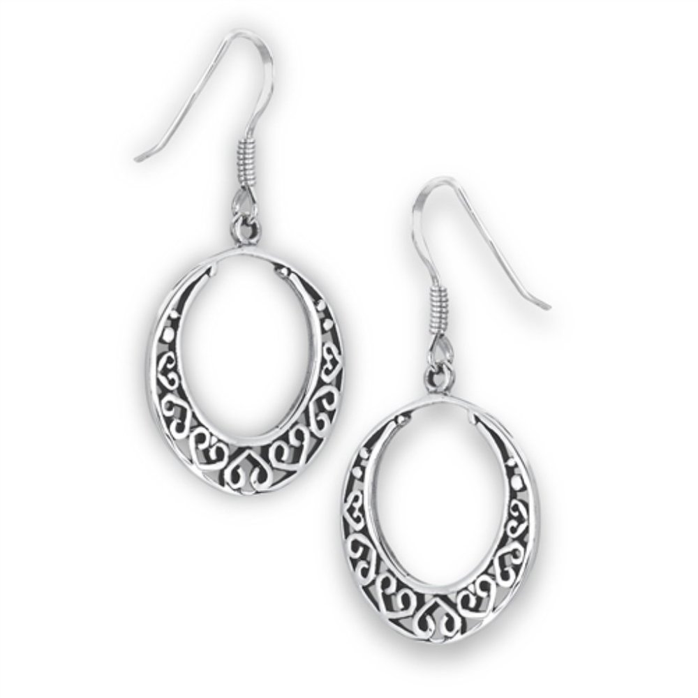 NWT-Sterling Silver RoundCeltic w/Hearts Earrings